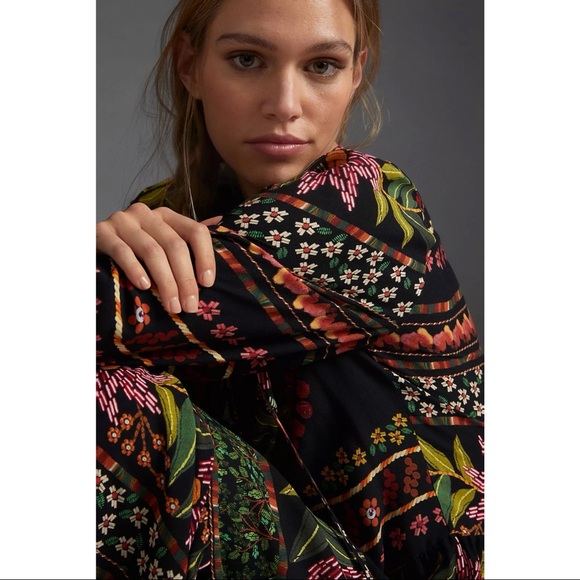 ANTHROPOLOGIE FARM RIO GLYNN FLORAL MAXI DRESS M - Picture 2 of 8